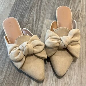 J. Crew Bow Mule Clog Tan Size 7